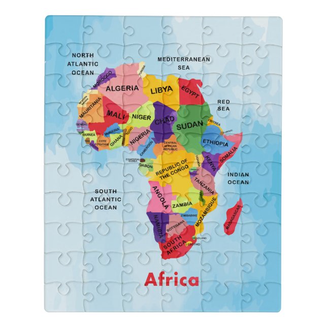 Africa Map watercolor Jigsaw Puzzle (Puzzle Vertical)