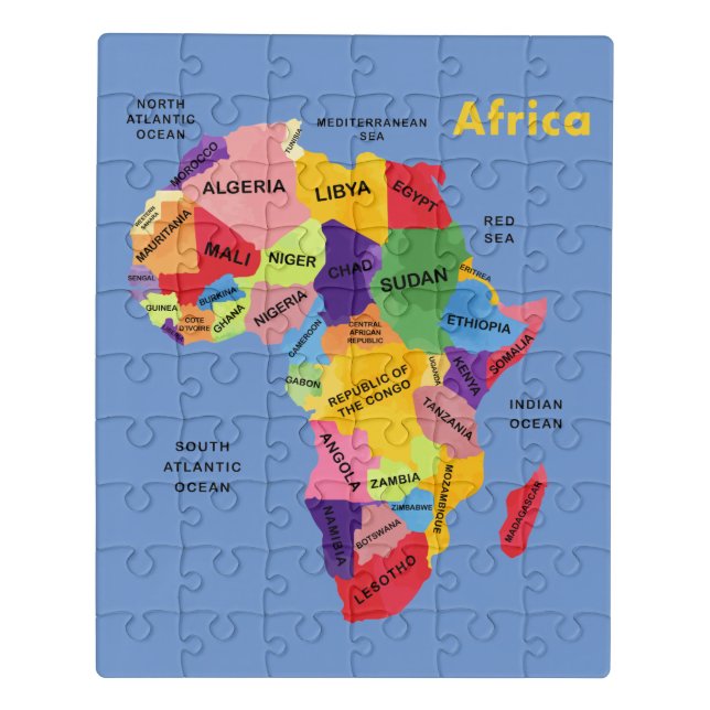 Africa Map watercolor Jigsaw Puzzle (Puzzle Vertical)