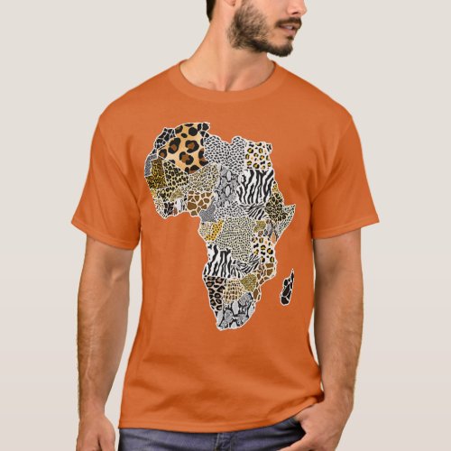 Africa Map With African Safari Animal T_Shirt