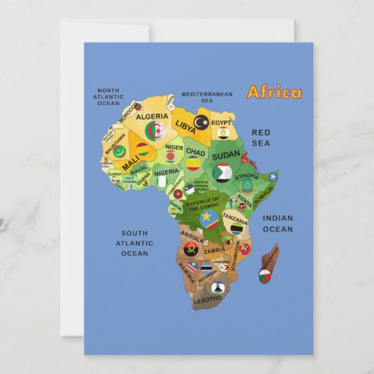 Africa Map with Flags (Front)