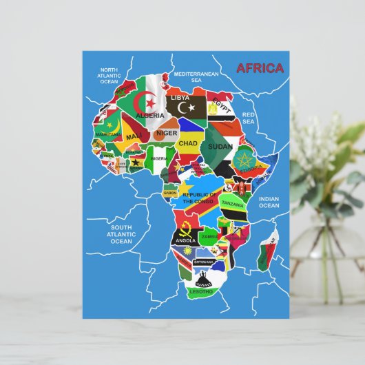 Africa Map with flags (Standing Front)