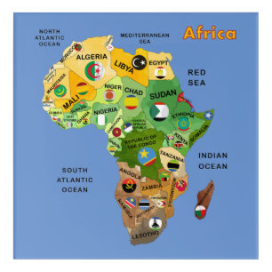 Africa Map with Flags Artwork Acrylic Print