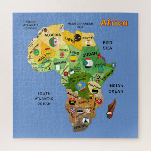 Africa Map with Flags jigsaw puzzle