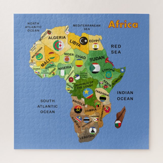 Africa Map with Flags jigsaw puzzle (Vertical)
