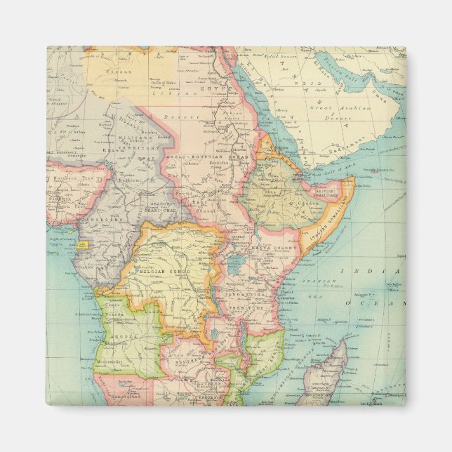 Africa Map with shipping routes Magnet (Front)
