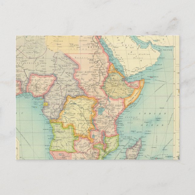 Africa Map with shipping routes Postcard (Front)