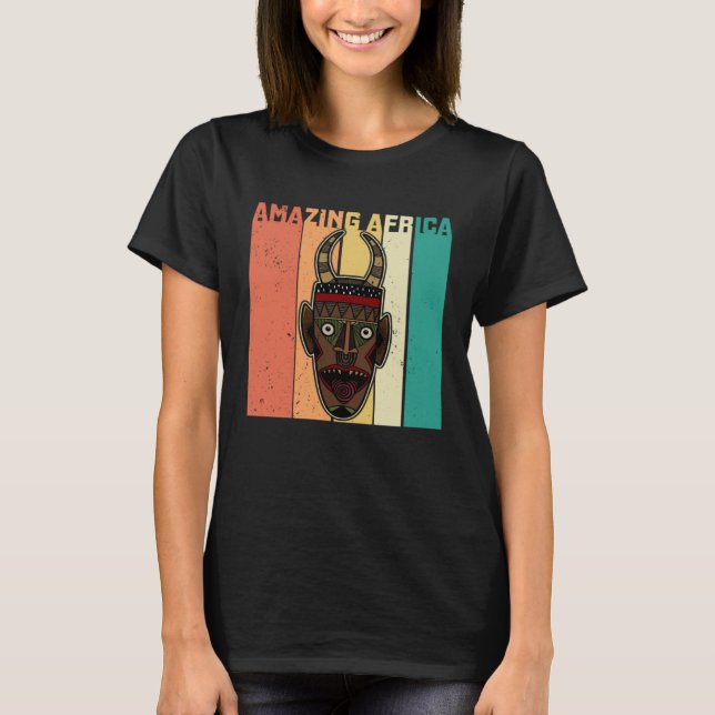 Africa Mask African Afro History Reggae Melanin T-Shirt (Front)