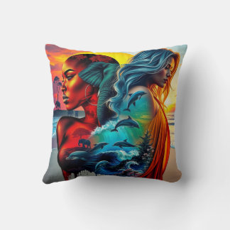Africa meets Marine Throw Pillow