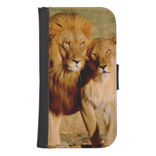 Africa, Namibia, Okonjima. Lion & lioness Phone Wallet