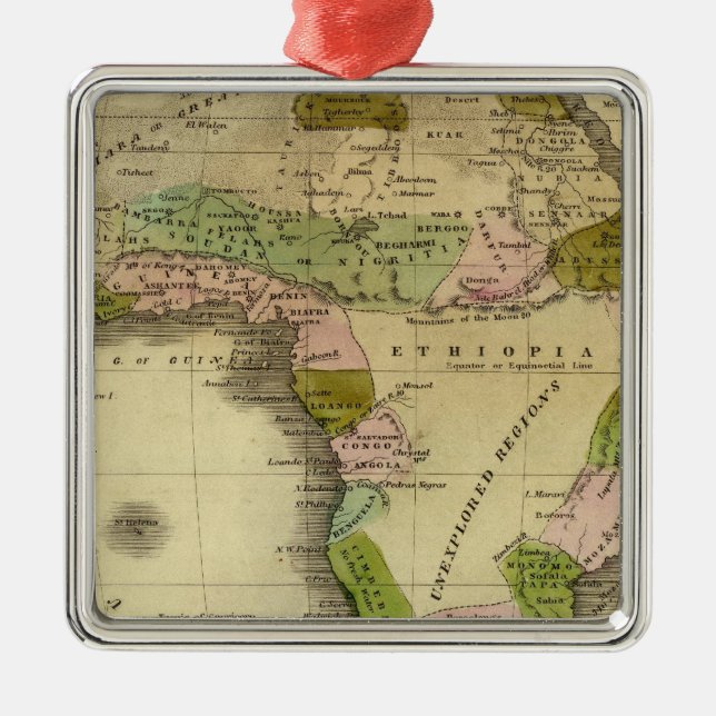 Africa Olney Map Metal Ornament (Front)