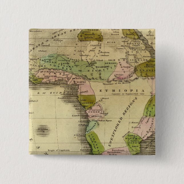 Africa Olney Map Pinback Button (Front)