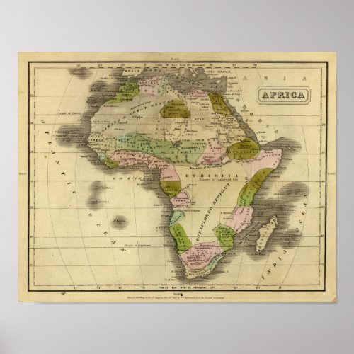 Africa Olney Map Poster