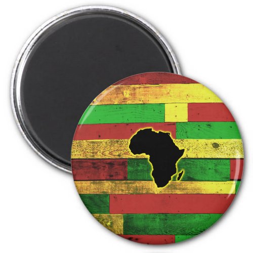 Africa on Wooden Boards Magnet