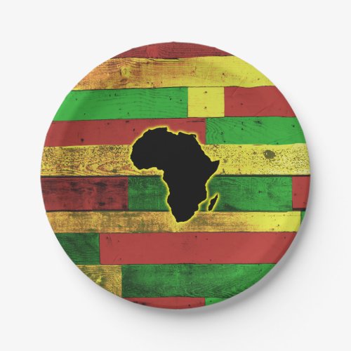 Africa on Wooden Boards Paper Plates