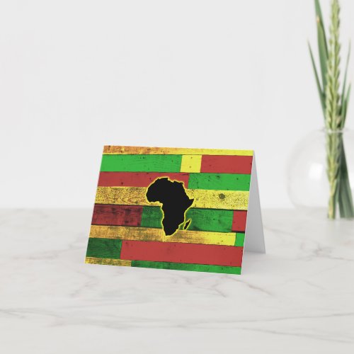 Africa on Wooden Boards Thank You Card