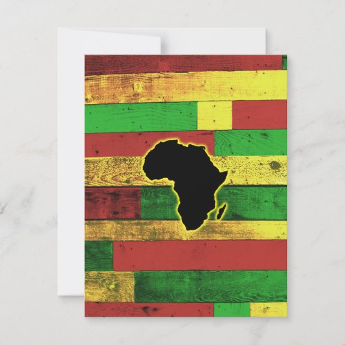 Africa on Wooden Boards Thank You Card