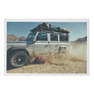 Africa Overlanding 4x4 Sand Dunes Road Trip Faux Canvas Print