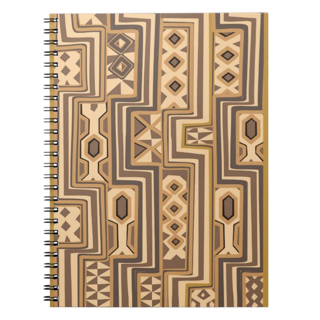 Africa Patterns: Brown abstract African art Notebook (Front)