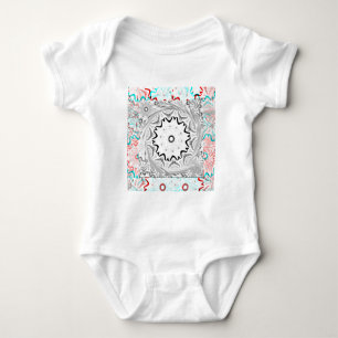 Africa Pink Cyan geometry Baby Bodysuit