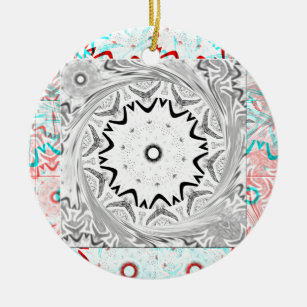 Africa Pink Cyan geometry Ceramic Ornament