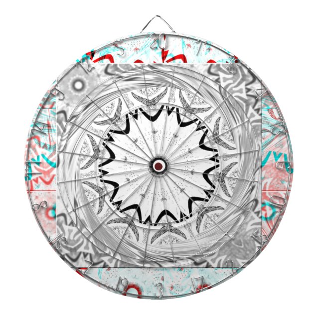 Africa Pink Cyan geometry Dartboard (Front)