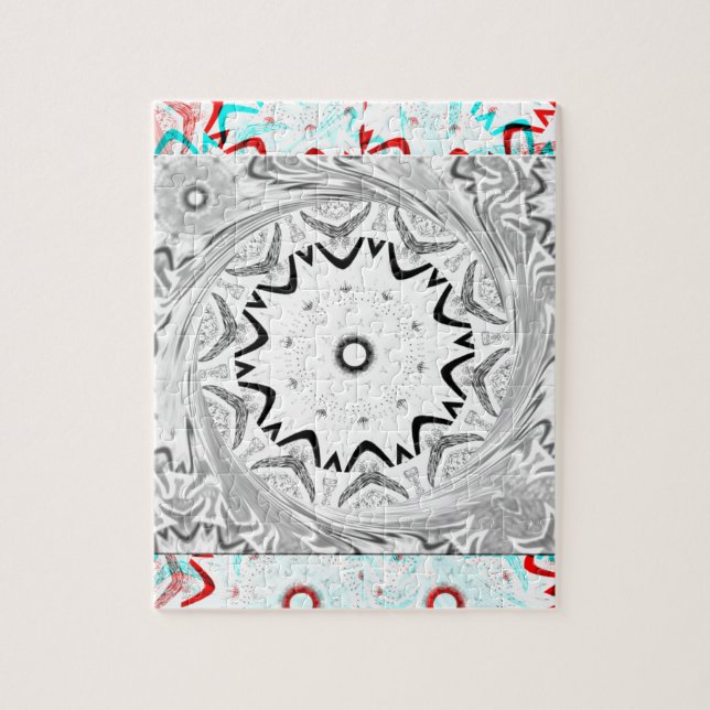 Africa Pink Cyan geometry Jigsaw Puzzle (Vertical)