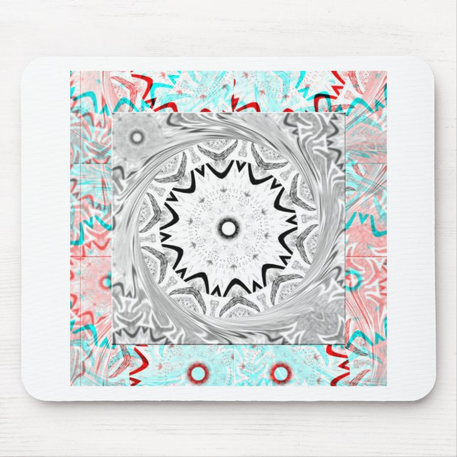 Africa Pink Cyan geometry Mouse Pad (Front)