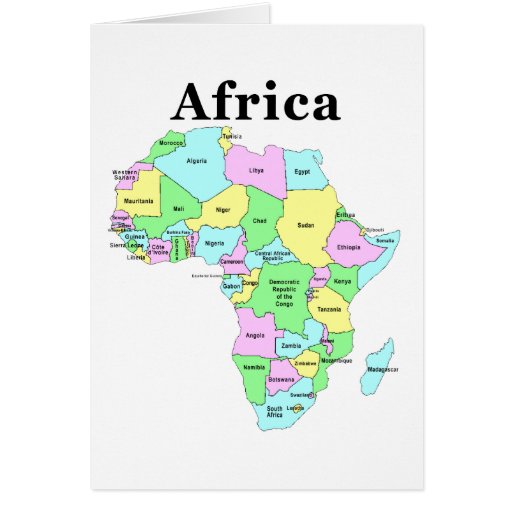 Africa - Political Map Greeting Card | Zazzle