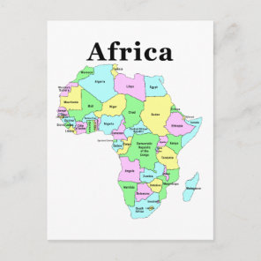 Africa - Political Map Postcard