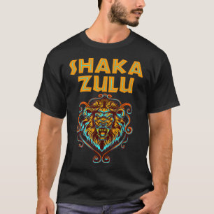 Africa Pride Zulu Warrior Shaka Lion African Tribe T-Shirt
