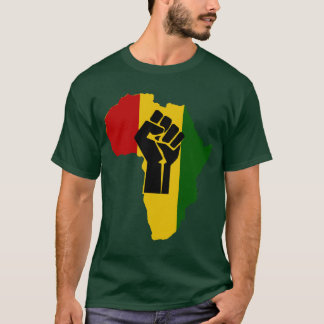 Africa Rasta Black Fist Dark Colored T-Shirt