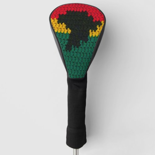 Africa Red Black Gold Green Designer Crochet Print Golf Head Cover