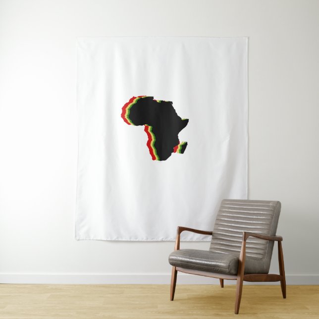 "Africa" - Red, Gold and Green Tapestry (In Situ)