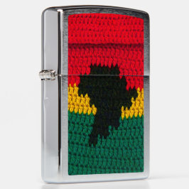 Africa Red Gold Green Black African Colors Crochet Zippo Lighter