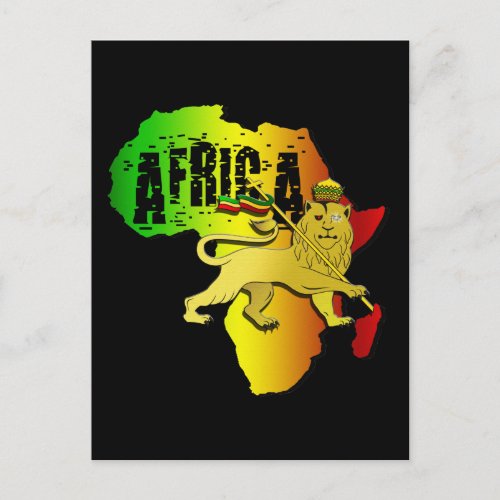 Africa Reggae Rasta African Continent Judah Lion Postcard