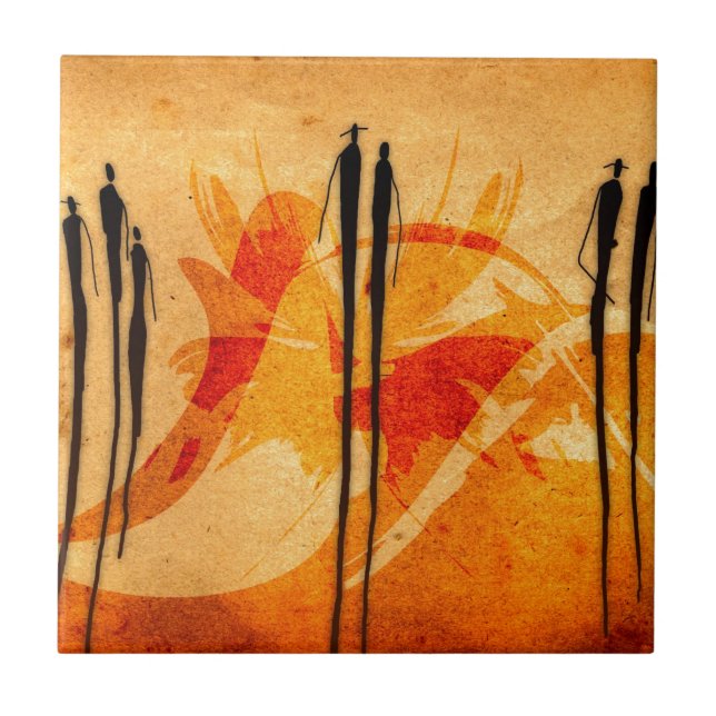 Africa retro vintage style gifts 19 ceramic tile (Front)
