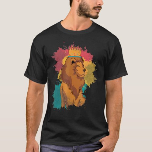 Africa Safari Animal King Zoo Animal  Colorful Lio T_Shirt