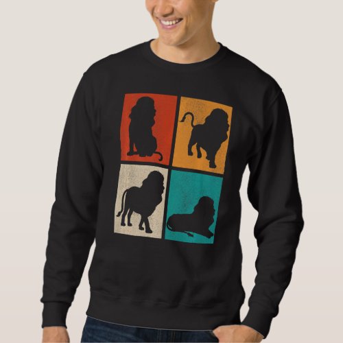 Africa Safari Animal  Zoo Animal Pop Lion Sweatshirt