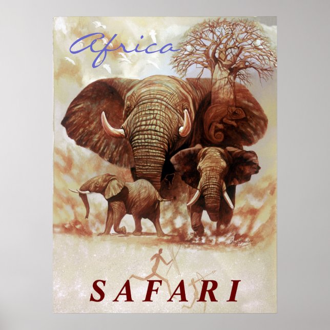 Africa Safari-Ele study Poster (Front)