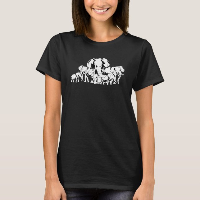 Africa Safari Elephant Family Animal Elephant T-Shirt (Front)