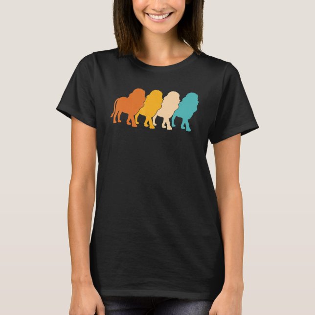 Africa Safari Lion  Animal King Retro Lion T-Shirt (Front)