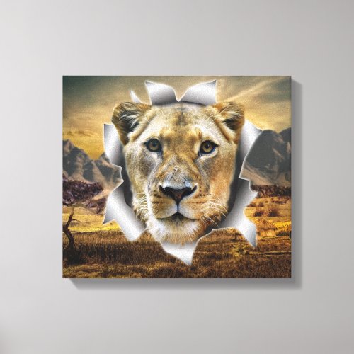 Africa_Safari Lioness Wildlife_Art Canvas Print