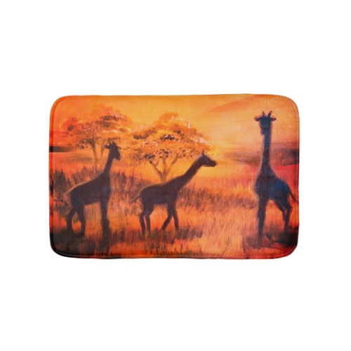 Africa Safari Steppe Giraffen Badvorleger Bath Mat