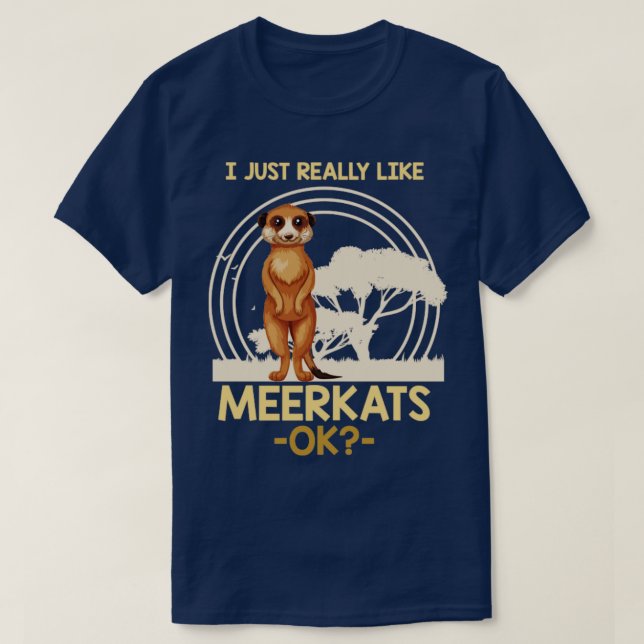 Africa Savanna Animal Zoo Keeper Meerkat T-Shirt (Design Front)
