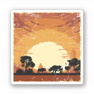 Africa Savanna Rhino Save The Black Rhino. If you  Sticker