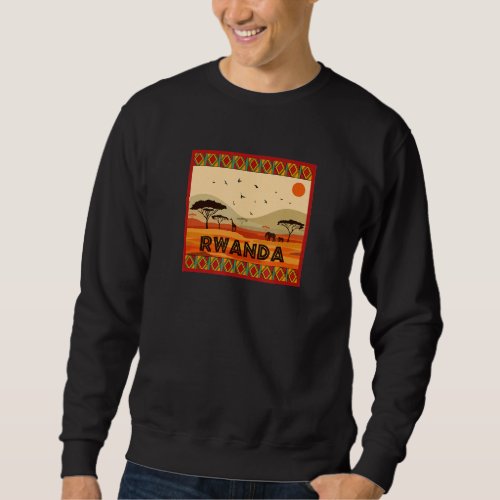 Africa Savannah Animals Landscape Rwanda Sweatshirt