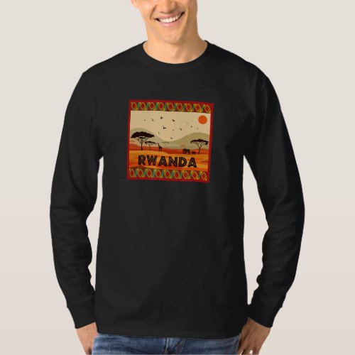 Africa Savannah Animals Landscape Rwanda T_Shirt