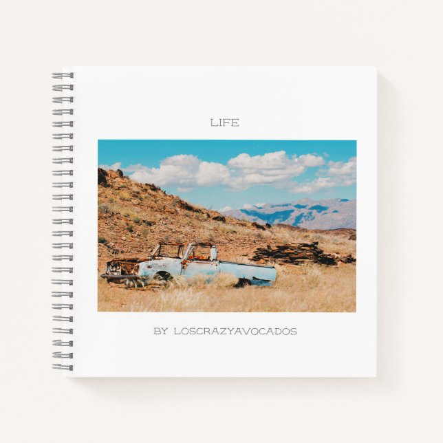 Africa Savannah Grass Car Mountains Life Notebook (Front)