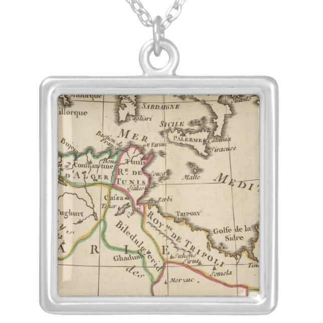 Africa School Silver Plated Necklace (Front)