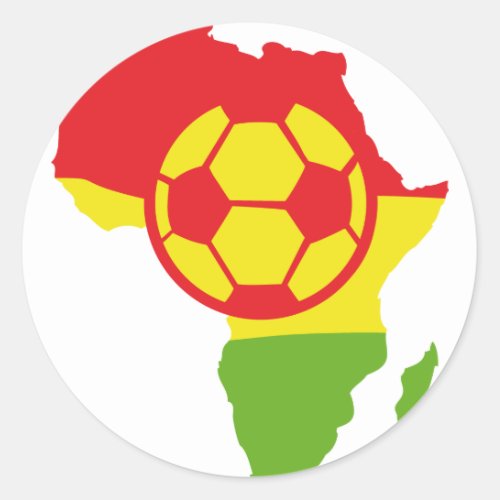 africa soccer ball flag classic round sticker